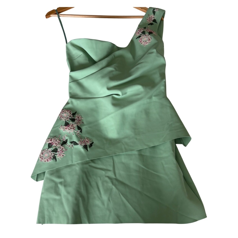 NWT Chiara Boni La Petite Robe One Shoulder Cocktail Dress Sequin Floral IT40/4 - Picture 4 of 16